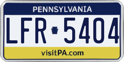 PA license plate LFR5404