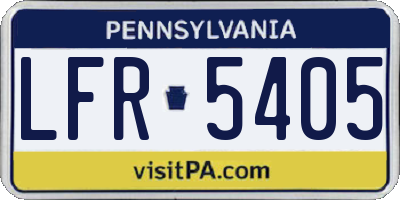 PA license plate LFR5405