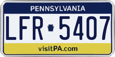 PA license plate LFR5407