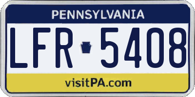 PA license plate LFR5408