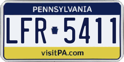 PA license plate LFR5411