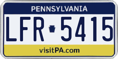 PA license plate LFR5415