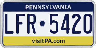 PA license plate LFR5420
