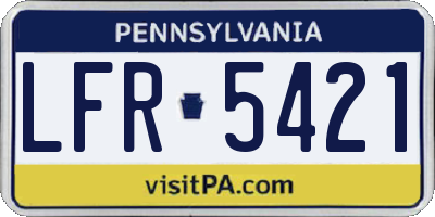 PA license plate LFR5421