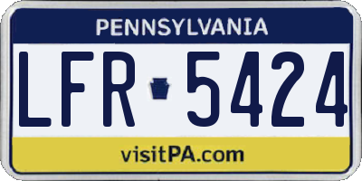 PA license plate LFR5424