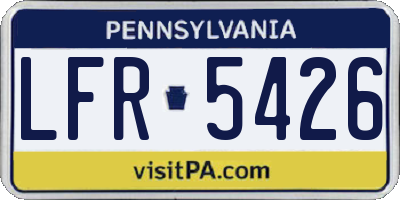 PA license plate LFR5426