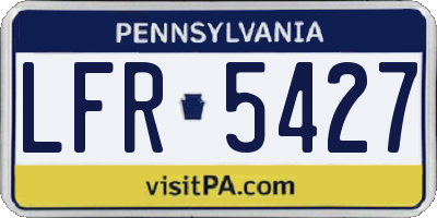 PA license plate LFR5427