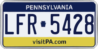 PA license plate LFR5428