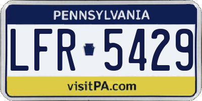 PA license plate LFR5429