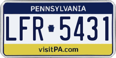 PA license plate LFR5431