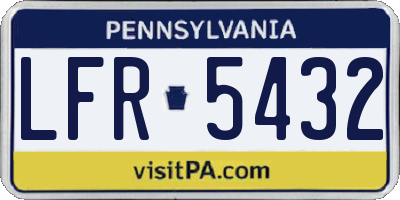 PA license plate LFR5432