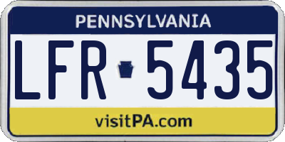PA license plate LFR5435