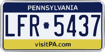PA license plate LFR5437