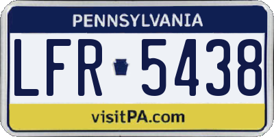 PA license plate LFR5438