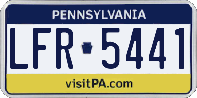 PA license plate LFR5441