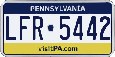 PA license plate LFR5442