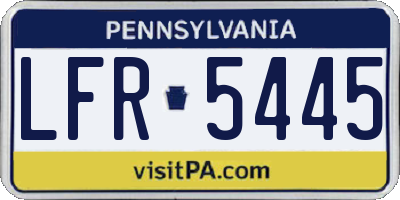 PA license plate LFR5445