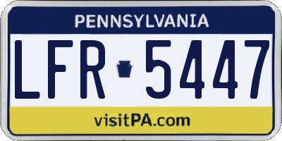 PA license plate LFR5447