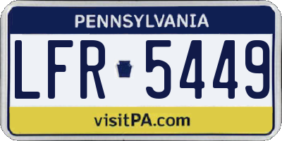 PA license plate LFR5449