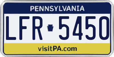 PA license plate LFR5450