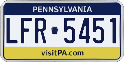 PA license plate LFR5451