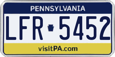 PA license plate LFR5452