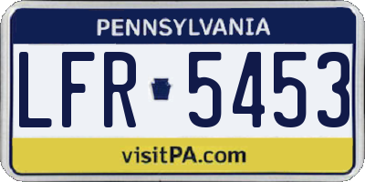 PA license plate LFR5453