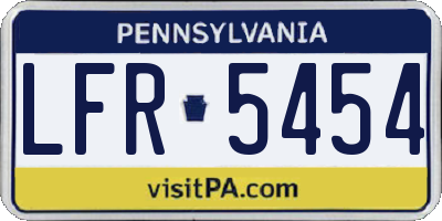 PA license plate LFR5454