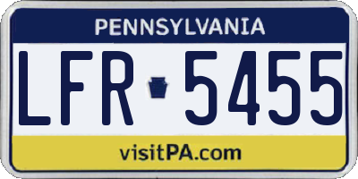 PA license plate LFR5455