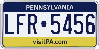 PA license plate LFR5456