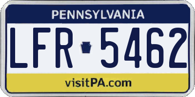 PA license plate LFR5462