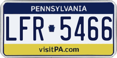 PA license plate LFR5466
