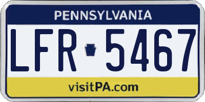 PA license plate LFR5467