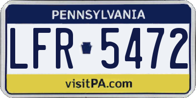PA license plate LFR5472