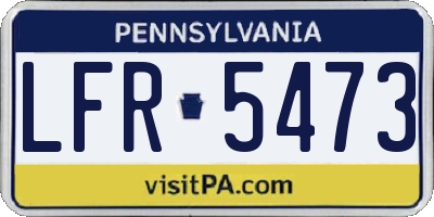 PA license plate LFR5473