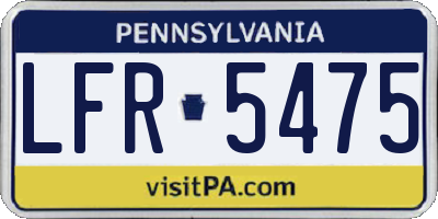 PA license plate LFR5475