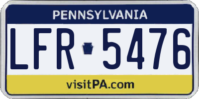PA license plate LFR5476