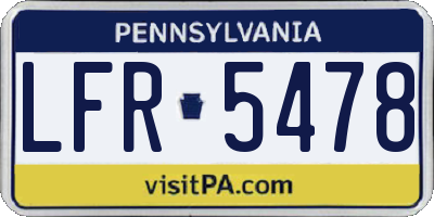 PA license plate LFR5478