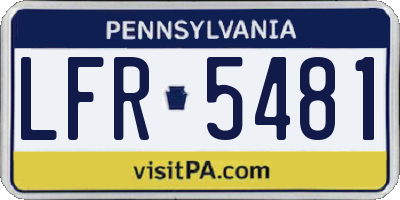 PA license plate LFR5481