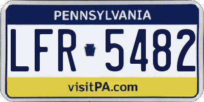 PA license plate LFR5482