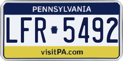 PA license plate LFR5492