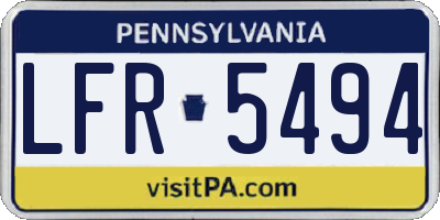 PA license plate LFR5494