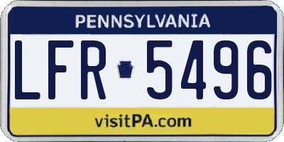 PA license plate LFR5496
