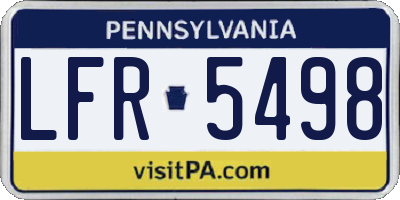PA license plate LFR5498