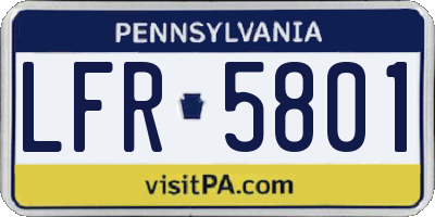 PA license plate LFR5801