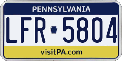 PA license plate LFR5804