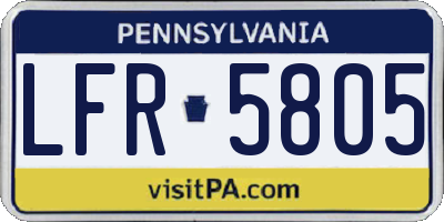 PA license plate LFR5805