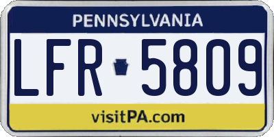 PA license plate LFR5809