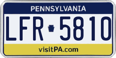PA license plate LFR5810