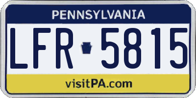 PA license plate LFR5815